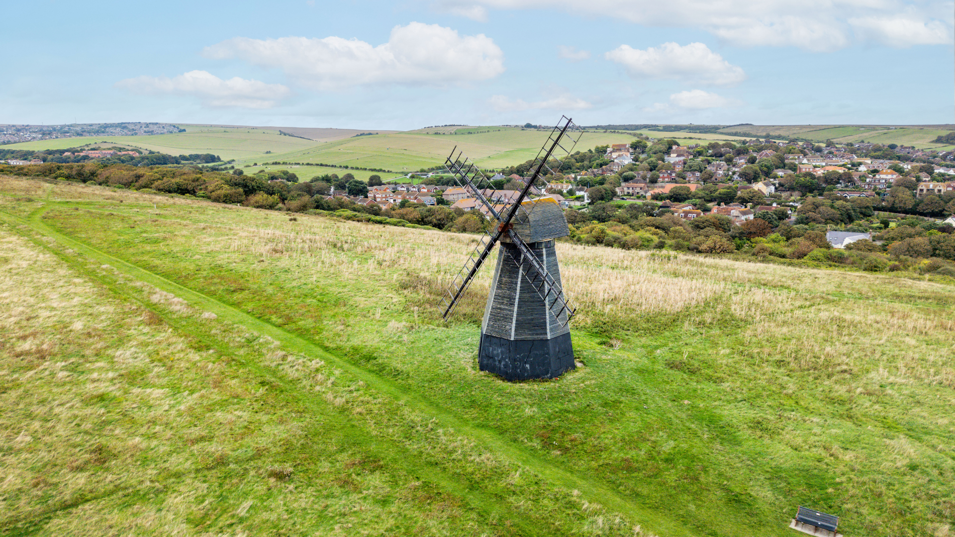 Drone shot of Rottingdean Windmill